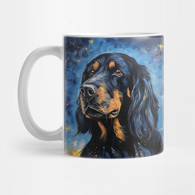 Gordon Setter painted in Starry Night Style by NatashaCuteShop